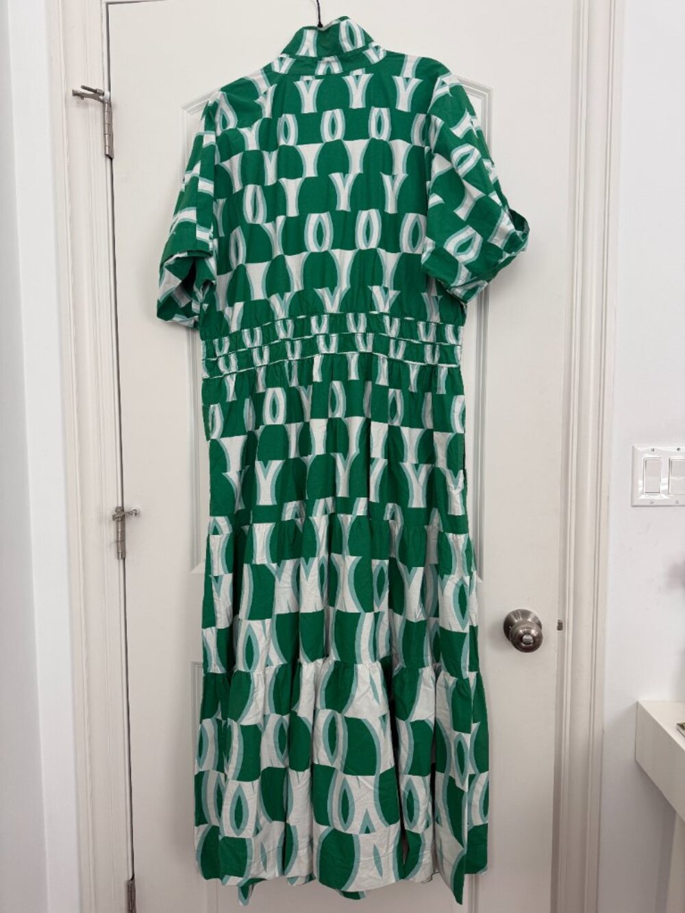 Anthropologie Somerset Maxi Dress — Green Geo Print 2X - Picture 3 of 4